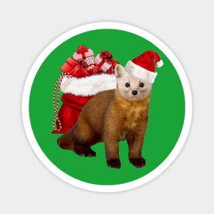 Xmas Pine Marten Magnet